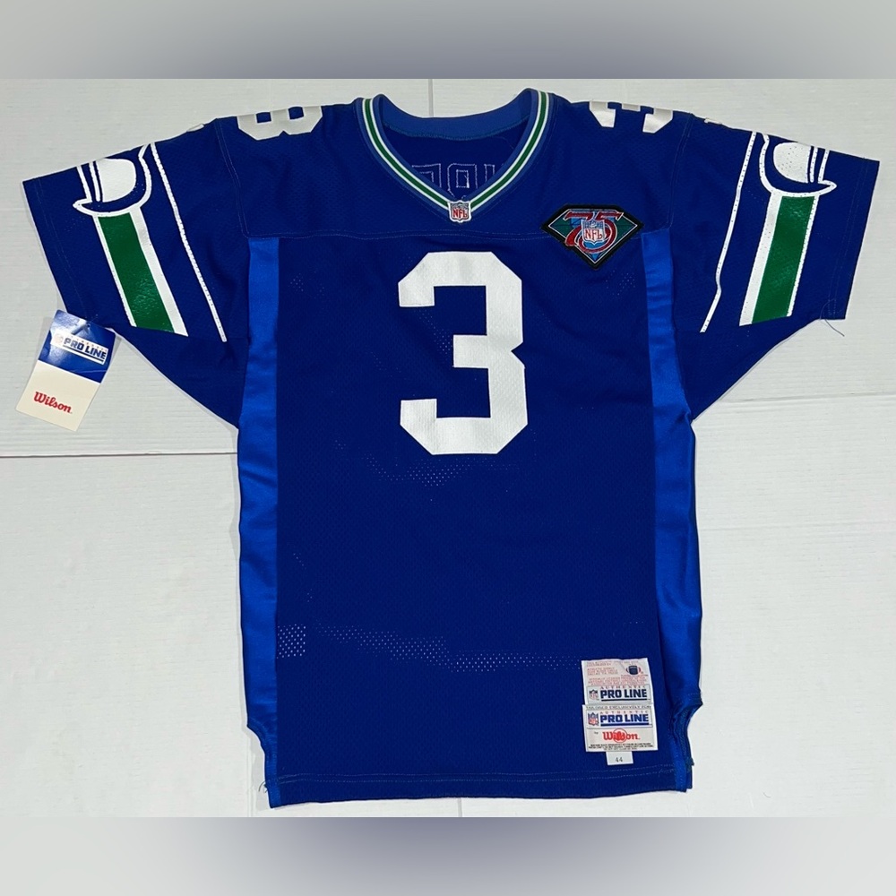 New Vintage Seattle Seahawks Signed Rick Mirer Wilson 75th Anniversary Jersey 44